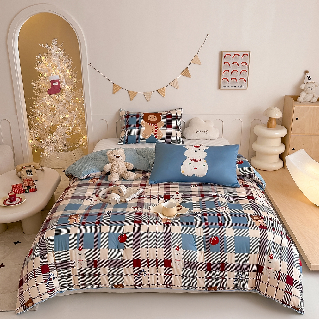 91家纺网 家纺一手货源 找家纺 （总）RYB红黄兰 2025新款设计师原创针织棉暖暖豆豆绒秋冬被芯被子