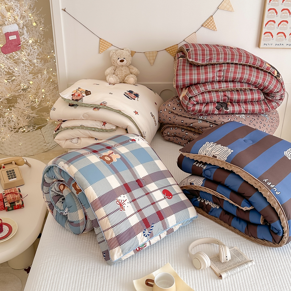 RYB红黄兰 2025新款设计师原创针织棉暖暖豆豆绒秋冬被芯被子 集合（仅参考）