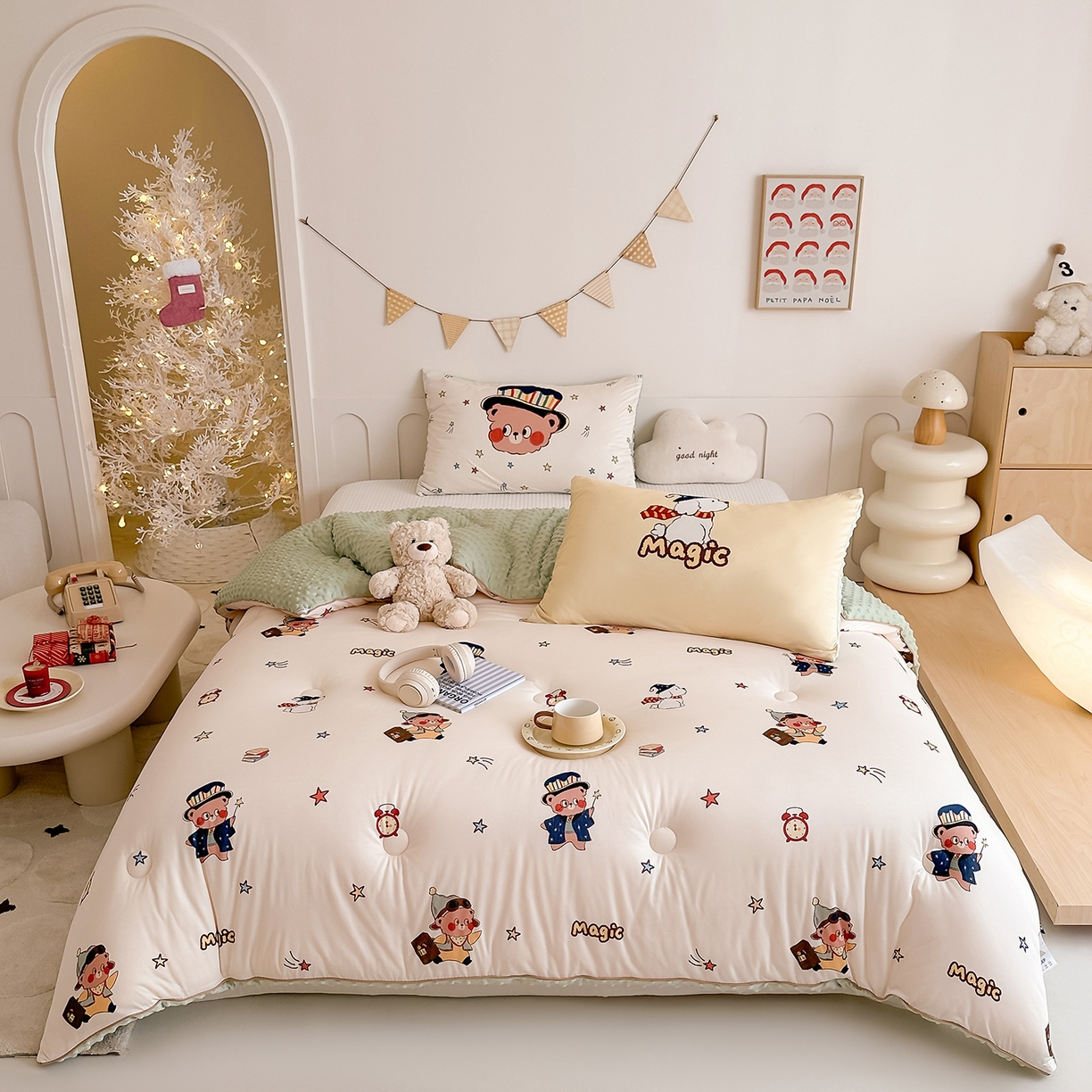 RYB红黄兰 2025新款设计师原创针织棉暖暖豆豆绒秋冬被芯被子 魔法熊