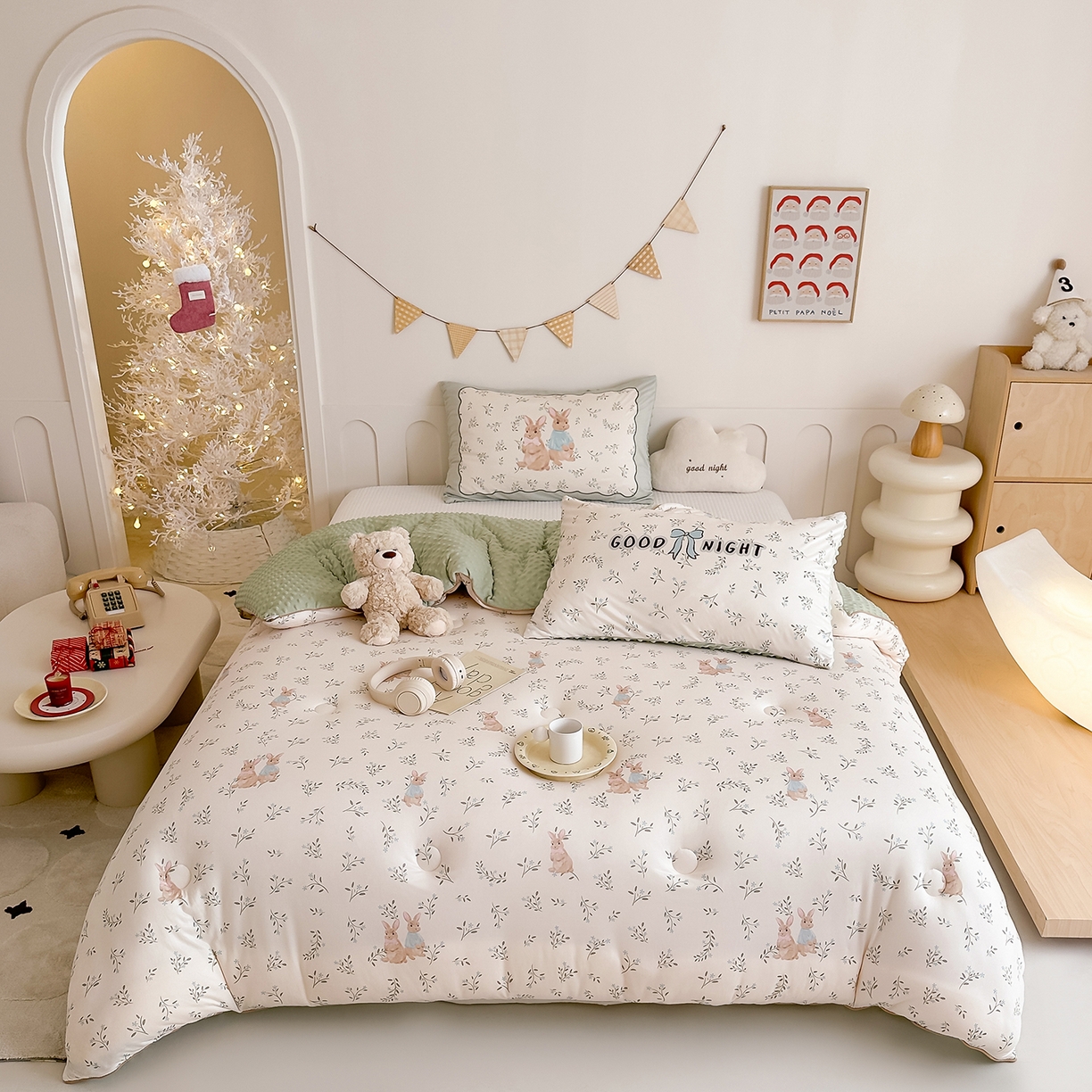 RYB红黄兰 2025新款设计师原创针织棉暖暖豆豆绒秋冬被芯被子 森林兔子