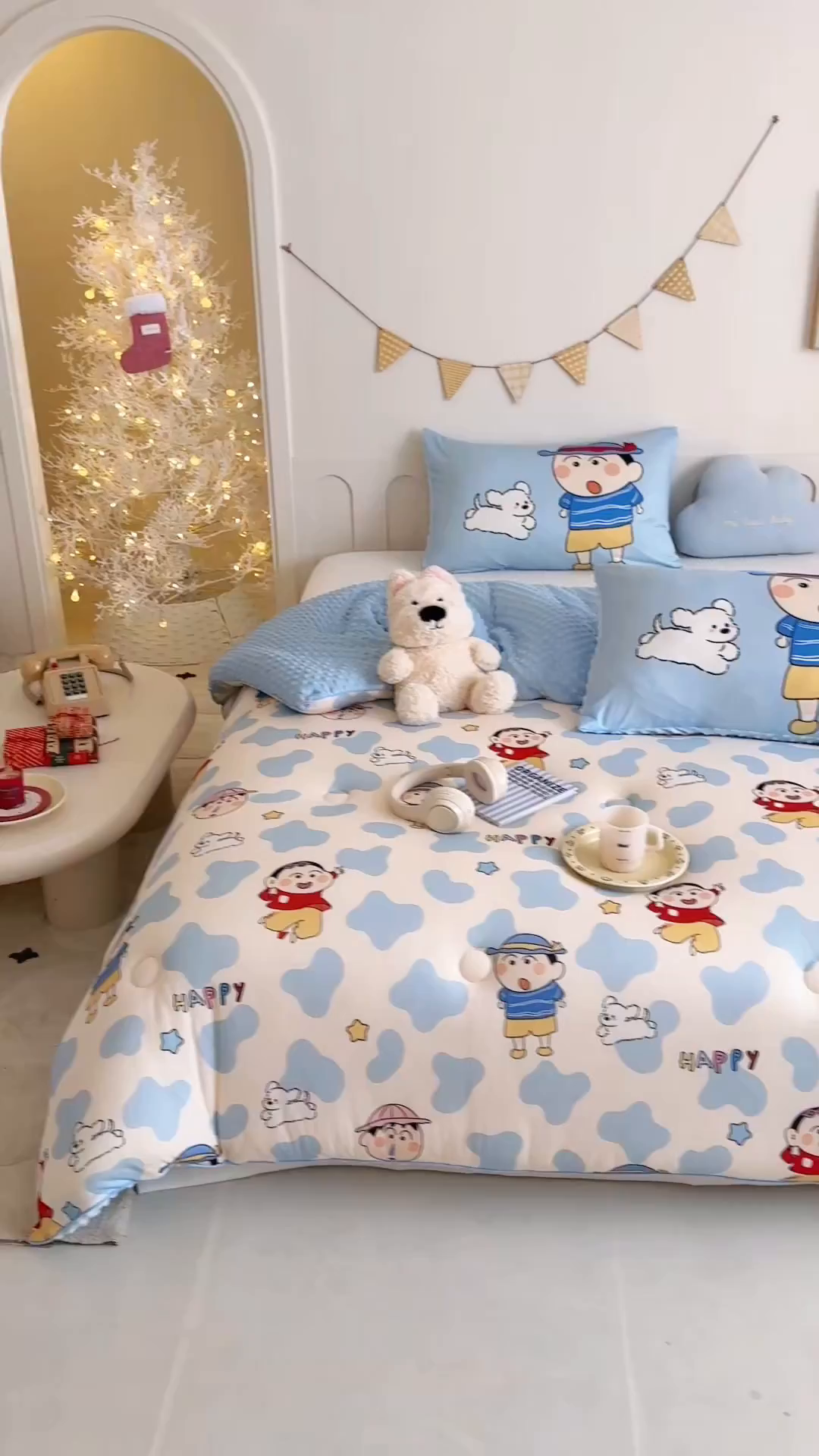 91家纺网 家纺一手货源 找家纺 RYB红黄兰 2025新款设计师原创针织棉暖暖豆豆绒秋冬被芯被子 顽皮兄弟