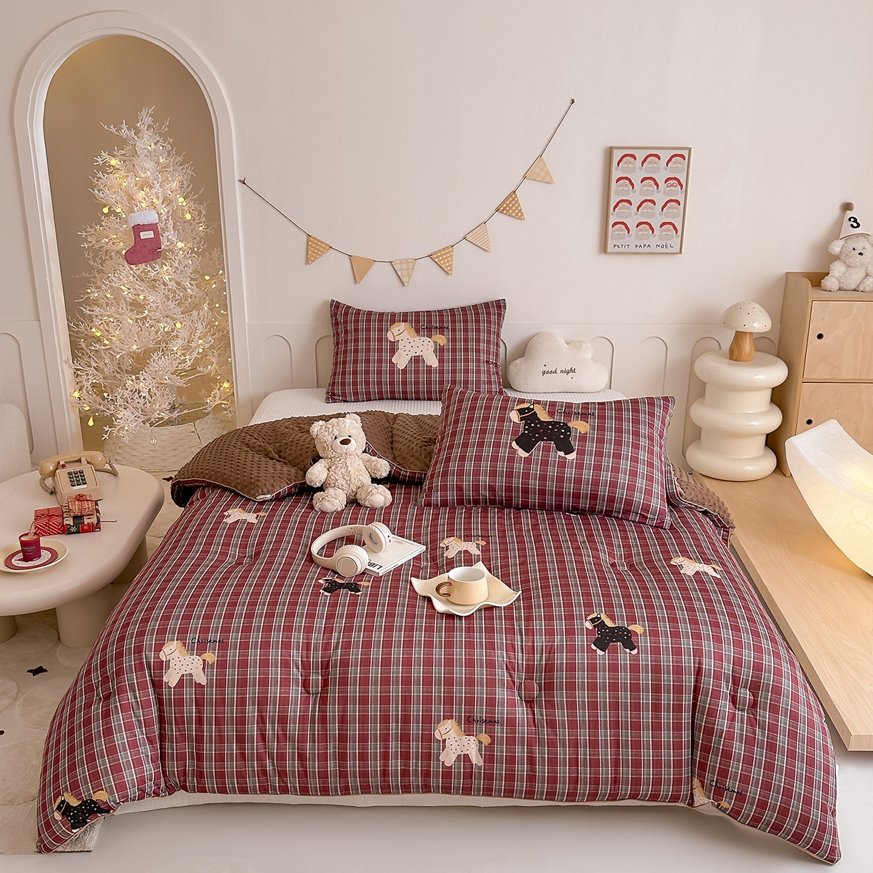 RYB红黄兰 2025新款设计师原创针织棉暖暖豆豆绒秋冬被芯被子 幸运加马