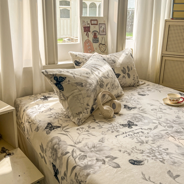 91家纺网 家纺一手货源 找家纺 老K (原美阁） 2025新款高克重牛奶绒床笠三件套 奥黛丽