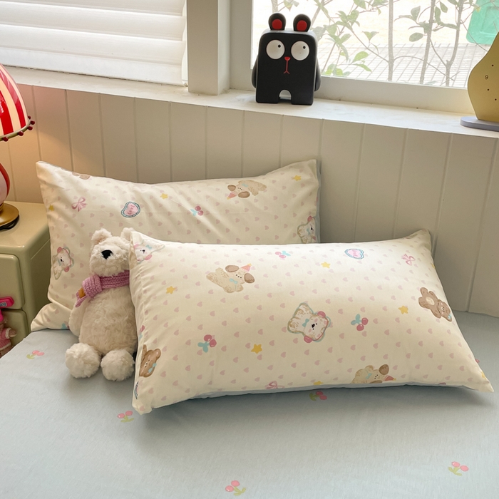 91家纺网 家纺一手货源 找家纺 吉象家纺 2025新款12868全棉印花单被套 奶油甜心熊