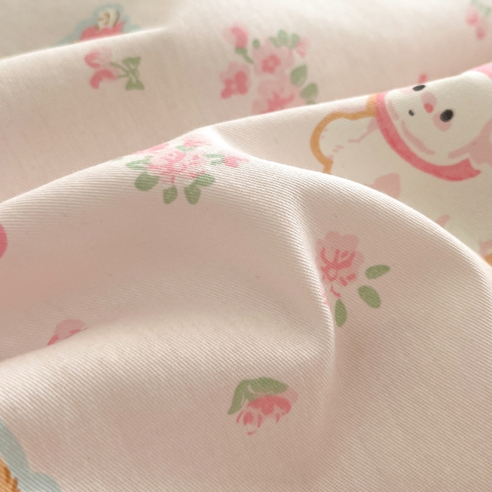 91家纺网 家纺一手货源 找家纺 吉象家纺 2025新款12868全棉印花单被套 碎花狗狗