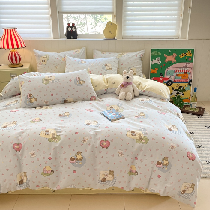 91家纺网 家纺一手货源 找家纺 吉象家纺 2025新款12868全棉印花单被套 爪爪会客厅