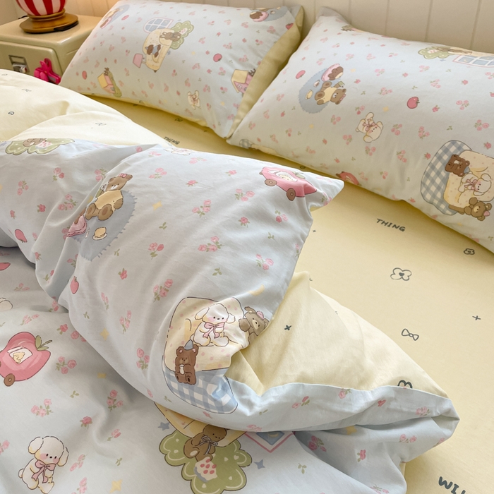 91家纺网 家纺一手货源 找家纺 吉象家纺 2025新款12868全棉印花单被套 爪爪会客厅