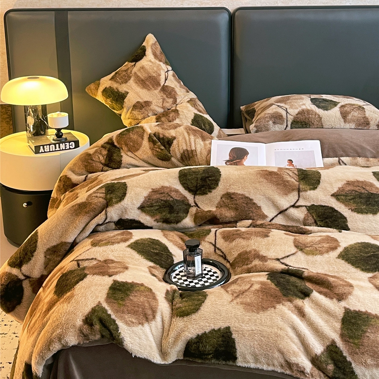 91家纺网 家纺一手货源 找家纺 佰亿莱 2026新款印花兔毛绒双面锁温暖绒四件套 栖音