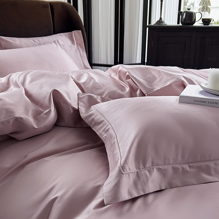 91家纺网 家纺一手货源 找家纺 嘉悦2023新款50*50S双股长绒棉简约纯色埋绳单品枕套邂逅邂逅-优雅紫