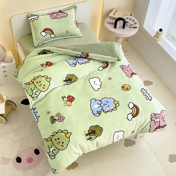 91家纺网 家纺一手货源 找家纺 （总）梵赫 2025新款加厚牛奶绒三件套儿童套件幼儿园三件套系列