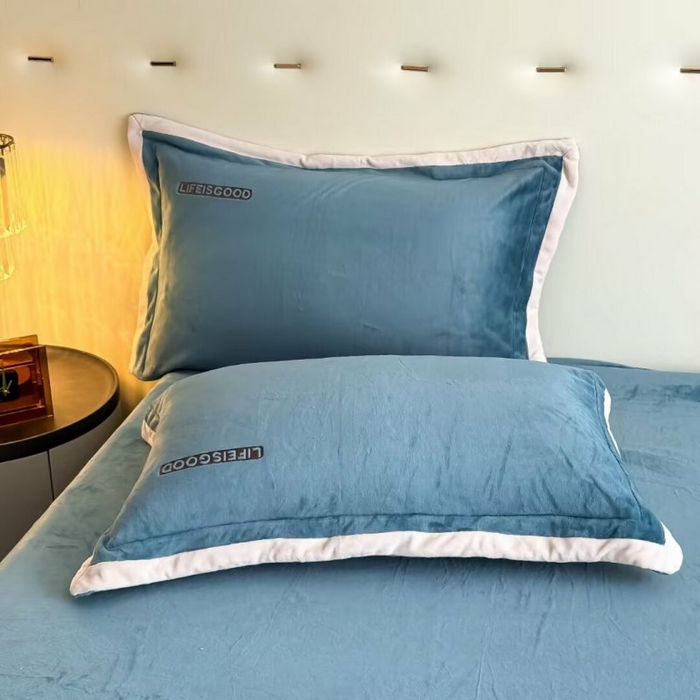 91家纺网 家纺一手货源 找家纺 （总）淳绵家居 2025新款高克重保暖全消光牛奶绒小丛绒四件套-潮派