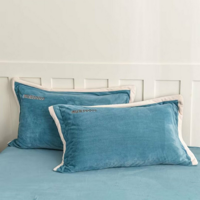 91家纺网 家纺一手货源 找家纺 （总）淳绵家居 2025新款高克重保暖全消光牛奶绒小丛绒四件套-潮派