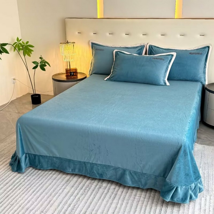 91家纺网 家纺一手货源 找家纺 （总）淳绵家居 2025新款高克重保暖全消光牛奶绒小丛绒四件套-潮派