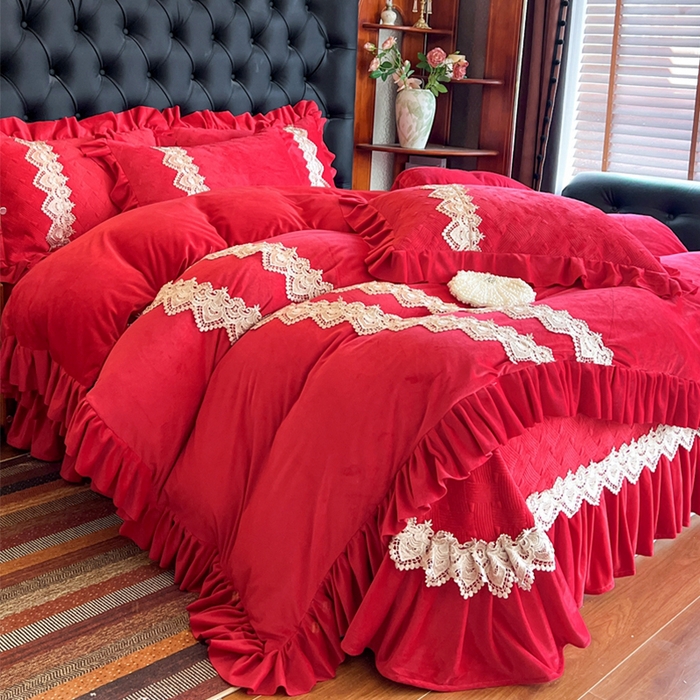 91家纺网 家纺一手货源 找家纺 （总）瑞宝 2025新款宝宝绒床盖四件套-北欧风情（控价 308起）