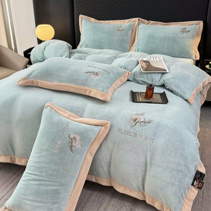 91家纺网 家纺一手货源 找家纺 （总）淳绵家居 2025新款高克重超厚石墨烯烯金绒保暖牛奶绒四件套-印象空间