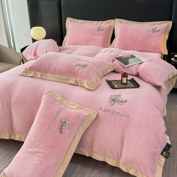 91家纺网 家纺一手货源 找家纺 （总）淳绵家居 2025新款高克重超厚石墨烯烯金绒保暖牛奶绒四件套-印象空间