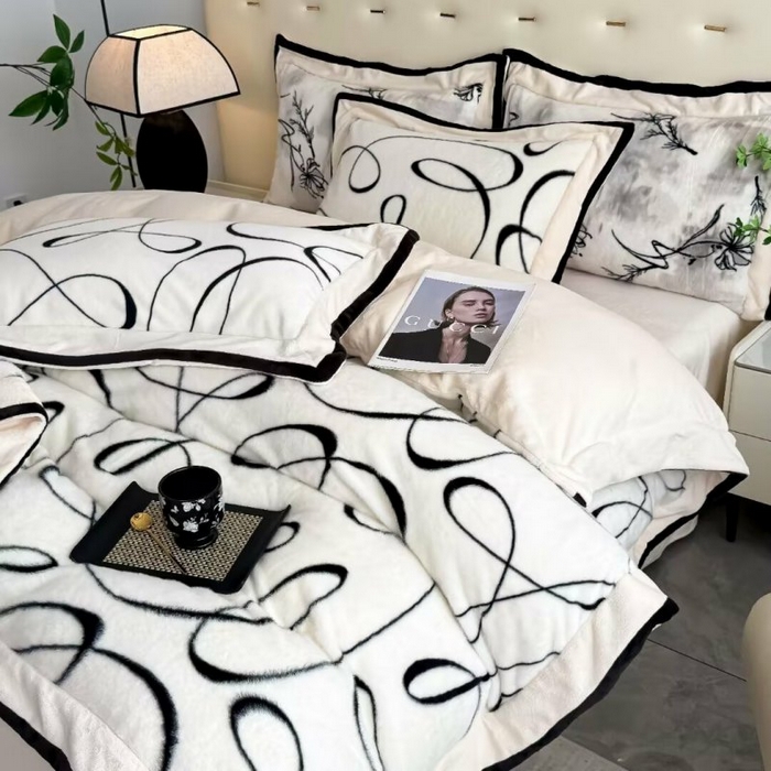 91家纺网 家纺一手货源 找家纺 （总）淳绵家居 2025新款高克重超厚雪貂绒全消光牛奶绒四件套