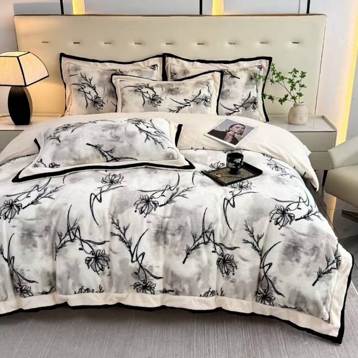 91家纺网 家纺一手货源 找家纺 （总）淳绵家居 2025新款高克重超厚雪貂绒全消光牛奶绒四件套