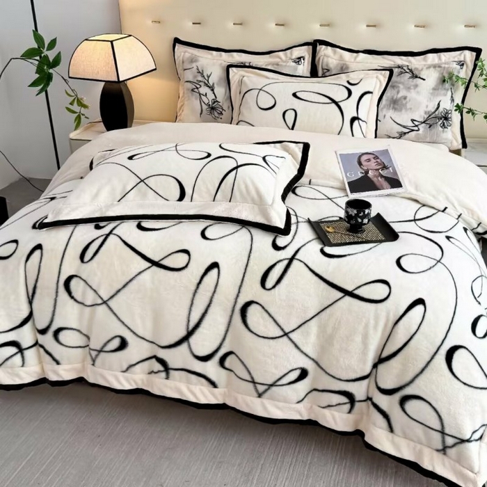 91家纺网 家纺一手货源 找家纺 （总）淳绵家居 2025新款高克重超厚雪貂绒全消光牛奶绒四件套