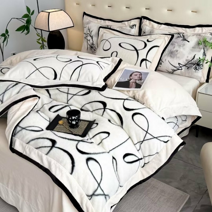 91家纺网 家纺一手货源 找家纺 （总）淳绵家居 2025新款高克重超厚雪貂绒全消光牛奶绒四件套