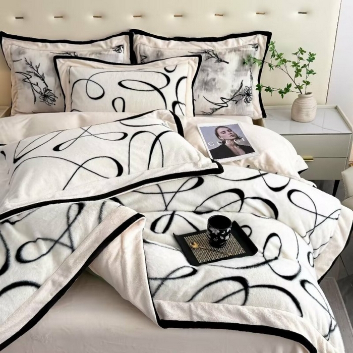 91家纺网 家纺一手货源 找家纺 （总）淳绵家居 2025新款高克重超厚雪貂绒全消光牛奶绒四件套