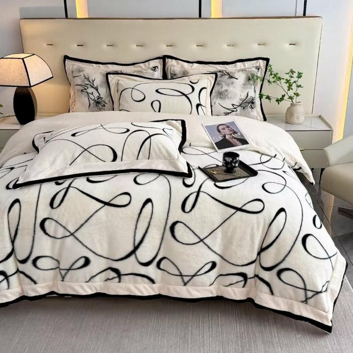 91家纺网 家纺一手货源 找家纺 淳绵家居 2025新款50*50S长绒棉贡缎提花手工立体埋绳工艺四件套（礼盒包装）洛奇-莫奈紫