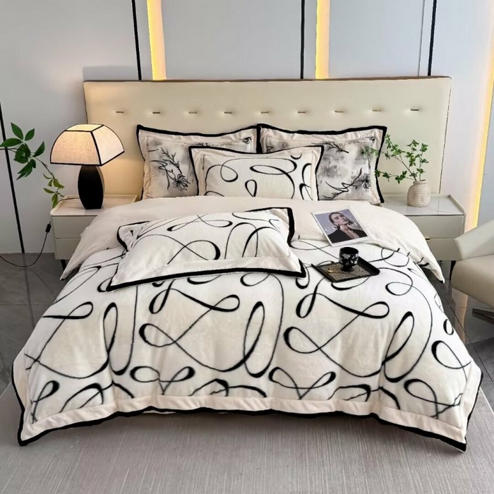 91家纺网 家纺一手货源 找家纺 （总）淳绵家居 2025新款高克重超厚雪貂绒全消光牛奶绒四件套