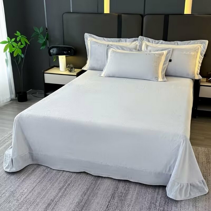 91家纺网 家纺一手货源 找家纺 （总）淳绵家居 2025新款高克重超厚云芙绒轻奢拼色工艺款四件套