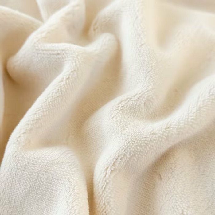 91家纺网 家纺一手货源 找家纺 淳绵家居 2025新款高克重超厚云芙绒轻奢拼色工艺款四件套 云芙绒-米色