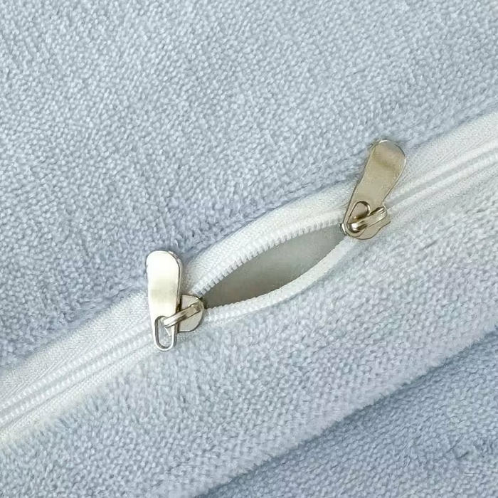 91家纺网 家纺一手货源 找家纺 淳绵家居 2025新款高克重超厚云芙绒轻奢拼色工艺款四件套 云芙绒-灰色