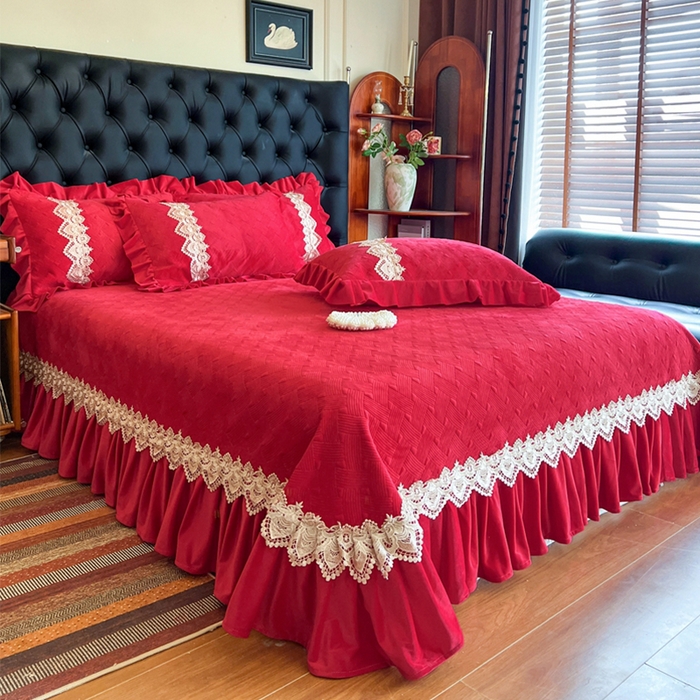 91家纺网 家纺一手货源 找家纺 瑞宝 2025新款宝宝绒床盖床盖单件床盖单品单床盖床盖三件套-北欧风情 北欧风情-中国红