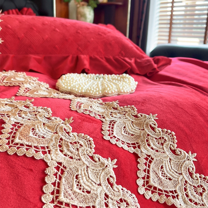 91家纺网 家纺一手货源 找家纺 瑞宝 2025新款宝宝绒床盖床盖单件床盖单品单床盖床盖三件套-北欧风情 北欧风情-中国红