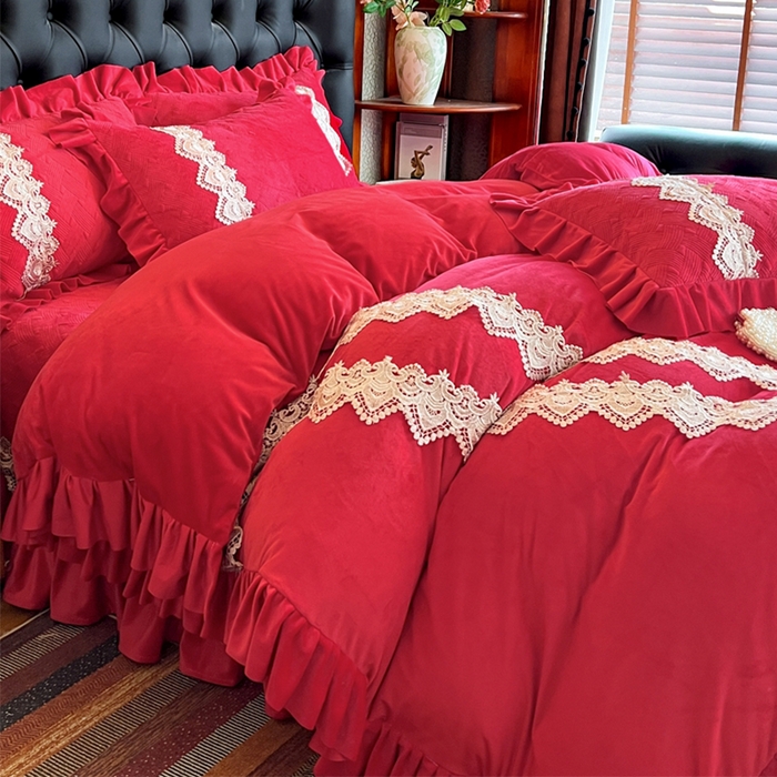 91家纺网 家纺一手货源 找家纺 瑞宝 2025新款宝宝绒床盖床盖单件床盖单品单床盖床盖三件套-北欧风情 北欧风情-中国红