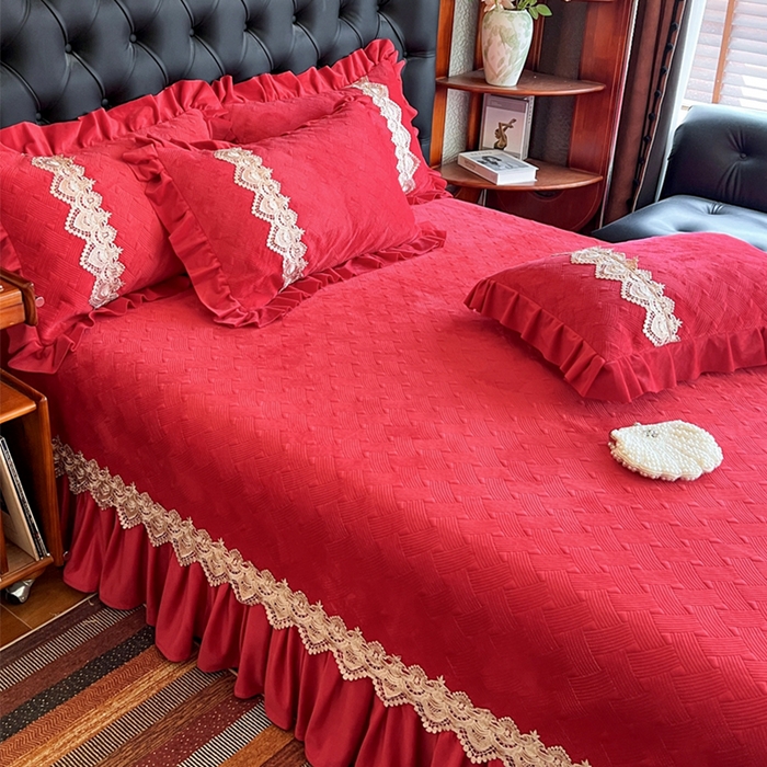 91家纺网 家纺一手货源 找家纺 瑞宝 2025新款宝宝绒床盖床盖单件床盖单品单床盖床盖三件套-北欧风情 北欧风情-中国红