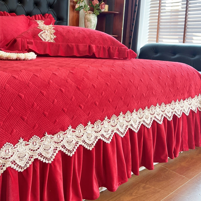 91家纺网 家纺一手货源 找家纺 瑞宝 2025新款宝宝绒床盖床盖单件床盖单品单床盖床盖三件套-北欧风情 北欧风情-中国红