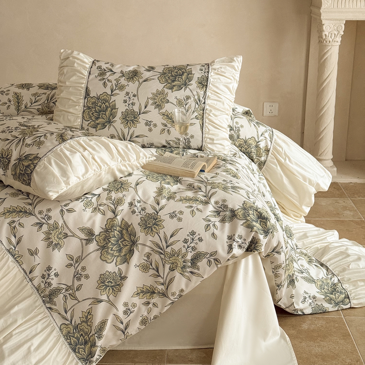 91家纺网 家纺一手货源 找家纺 （总）ONE TWO ONE 121 2025新款亲肤舒适50长绒棉四件套-雅韵繁花【会员-20】 平台控价券后不得低于368/388元