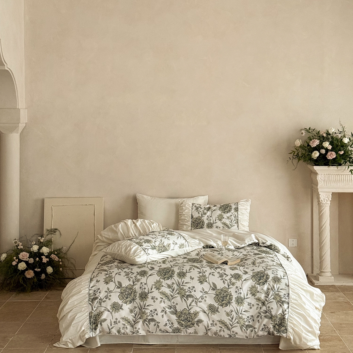 91家纺网 家纺一手货源 找家纺 （总）ONE TWO ONE 121 2025新款亲肤舒适50长绒棉四件套-雅韵繁花【会员-20】 平台控价券后不得低于368/388元