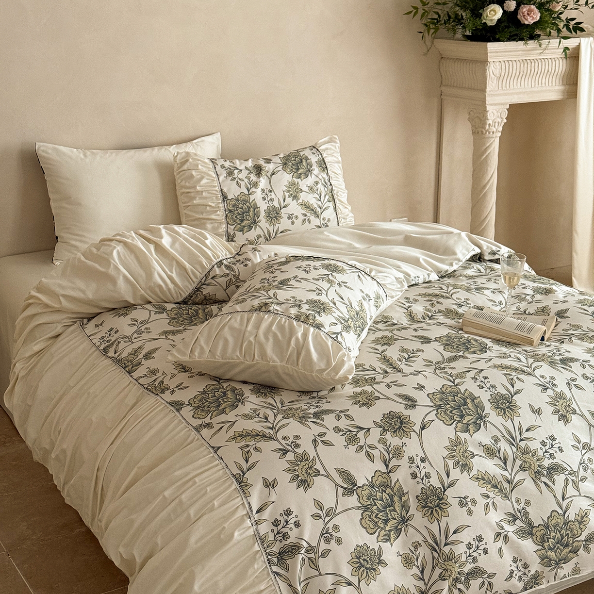 （总）ONE TWO ONE 121 2025新款亲肤舒适50长绒棉四件套-雅韵繁花【会员-20】 平台控价券后不得低于368/388元