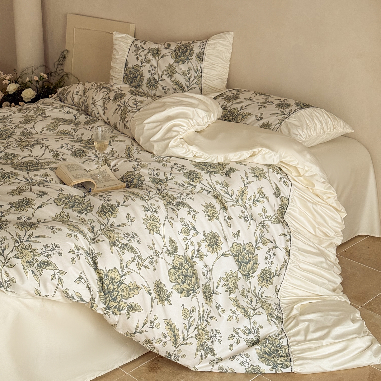 91家纺网 家纺一手货源 找家纺 （总）ONE TWO ONE 121 2025新款亲肤舒适50长绒棉四件套-雅韵繁花【会员-20】 平台控价券后不得低于368/388元