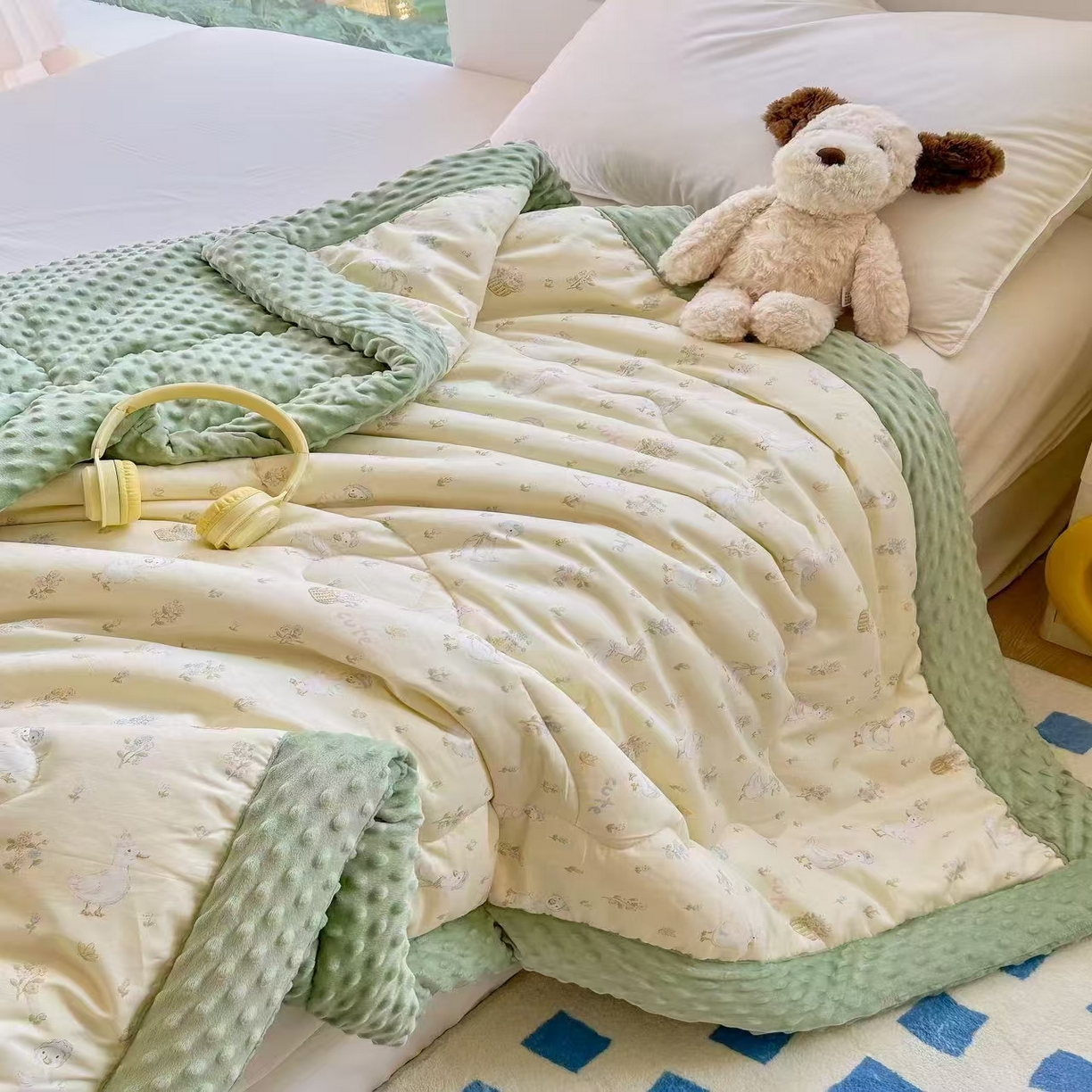 宜梦家居 2025新款全棉纯棉豆豆被被子被芯  可爱鸭 