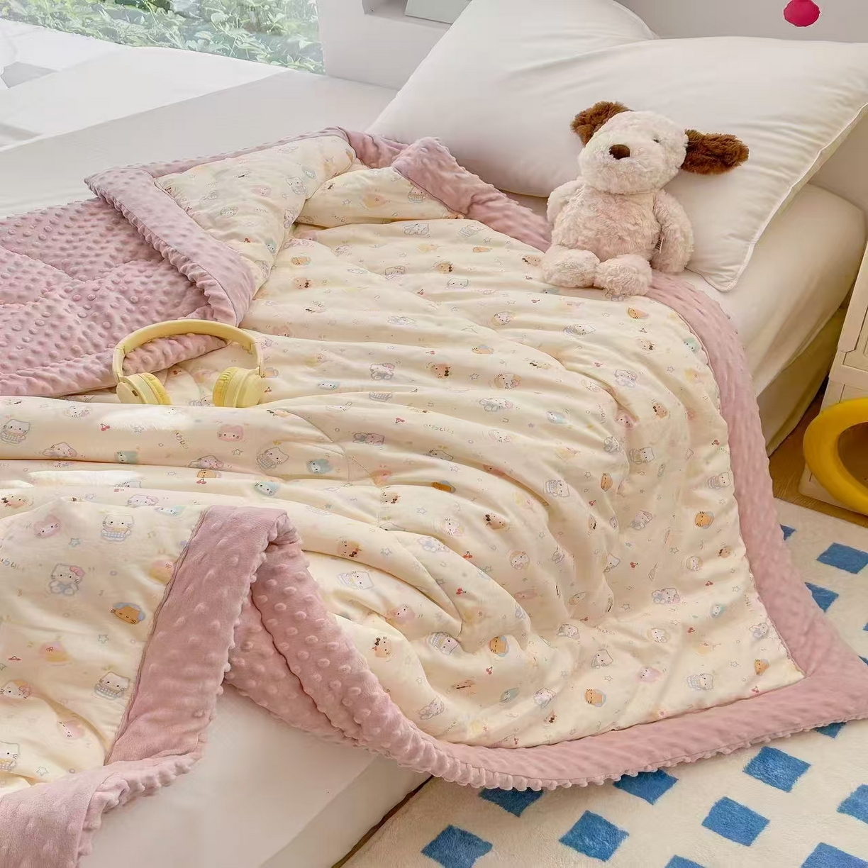 宜梦家居 2025新款全棉纯棉豆豆被被子被芯 小猫 