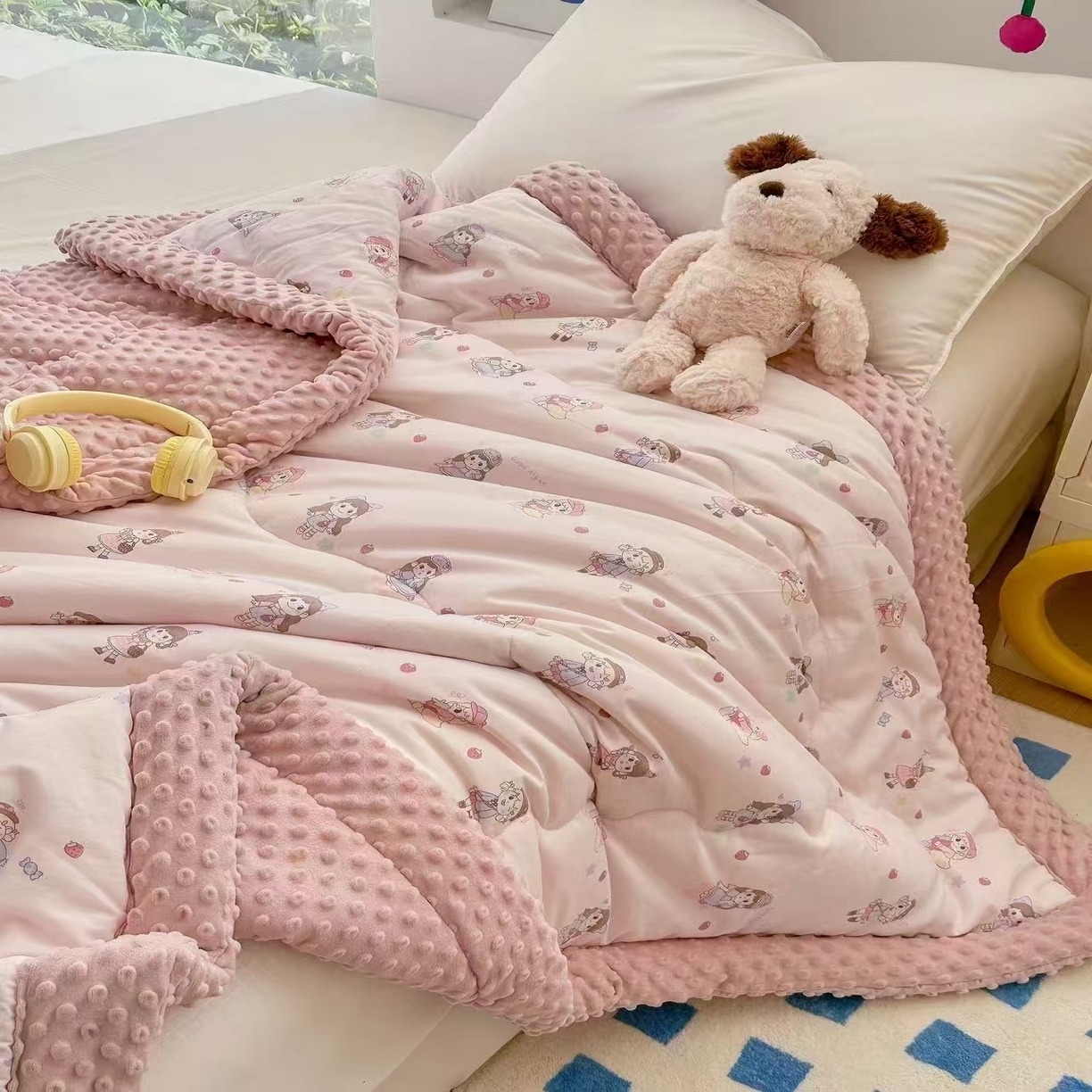 宜梦家居 2025新款全棉纯棉豆豆被被子被芯 调皮女孩
