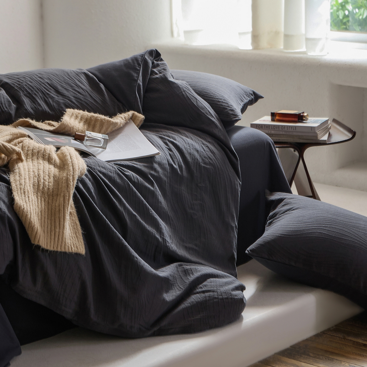 91家纺网 家纺一手货源 找家纺 （总）梦享生活家居 2025新款全棉肌理纹提花四件套