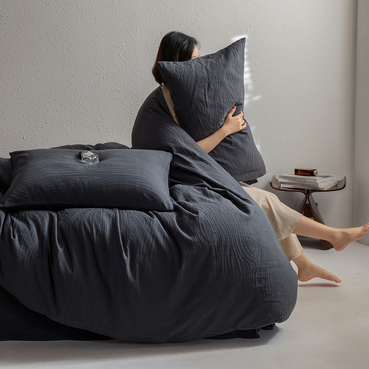 91家纺网 家纺一手货源 找家纺 （总）梦享生活家居 2025新款全棉肌理纹提花四件套