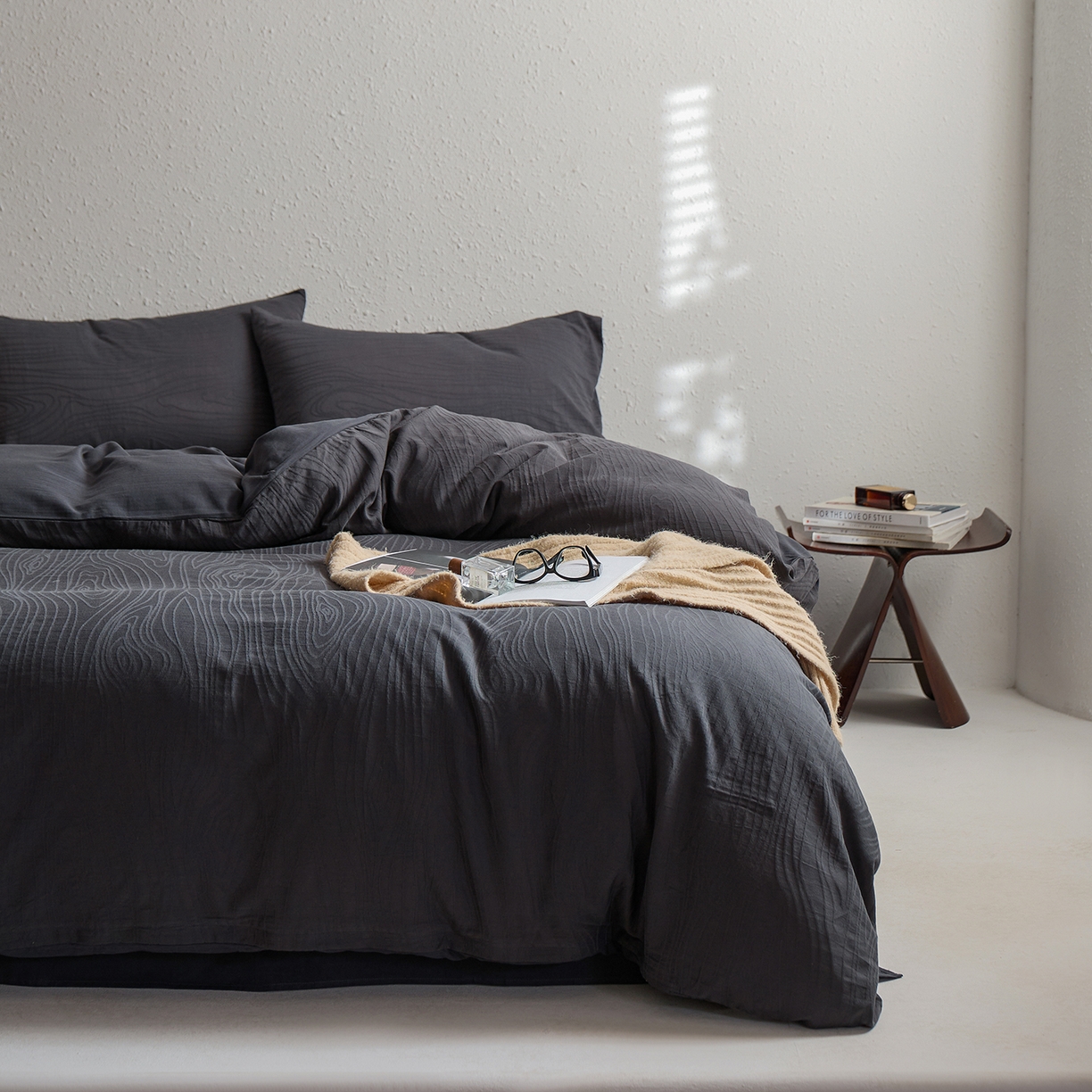 91家纺网 家纺一手货源 找家纺 （总）梦享生活家居 2025新款全棉肌理纹提花四件套