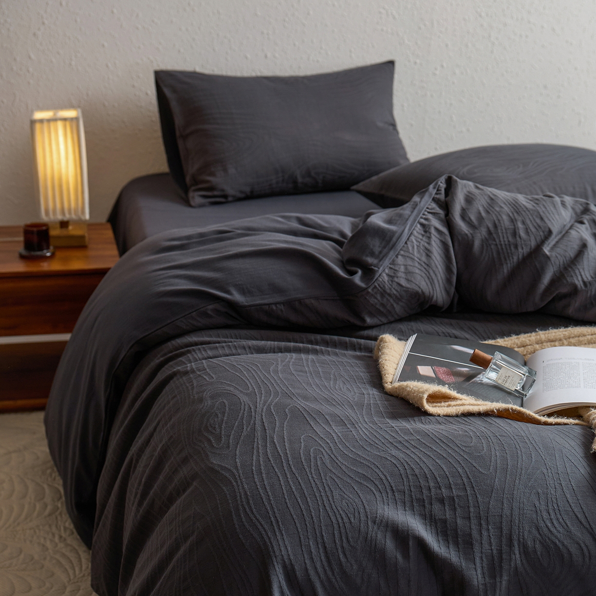 91家纺网 家纺一手货源 找家纺 （总）梦享生活家居 2025新款全棉肌理纹提花四件套