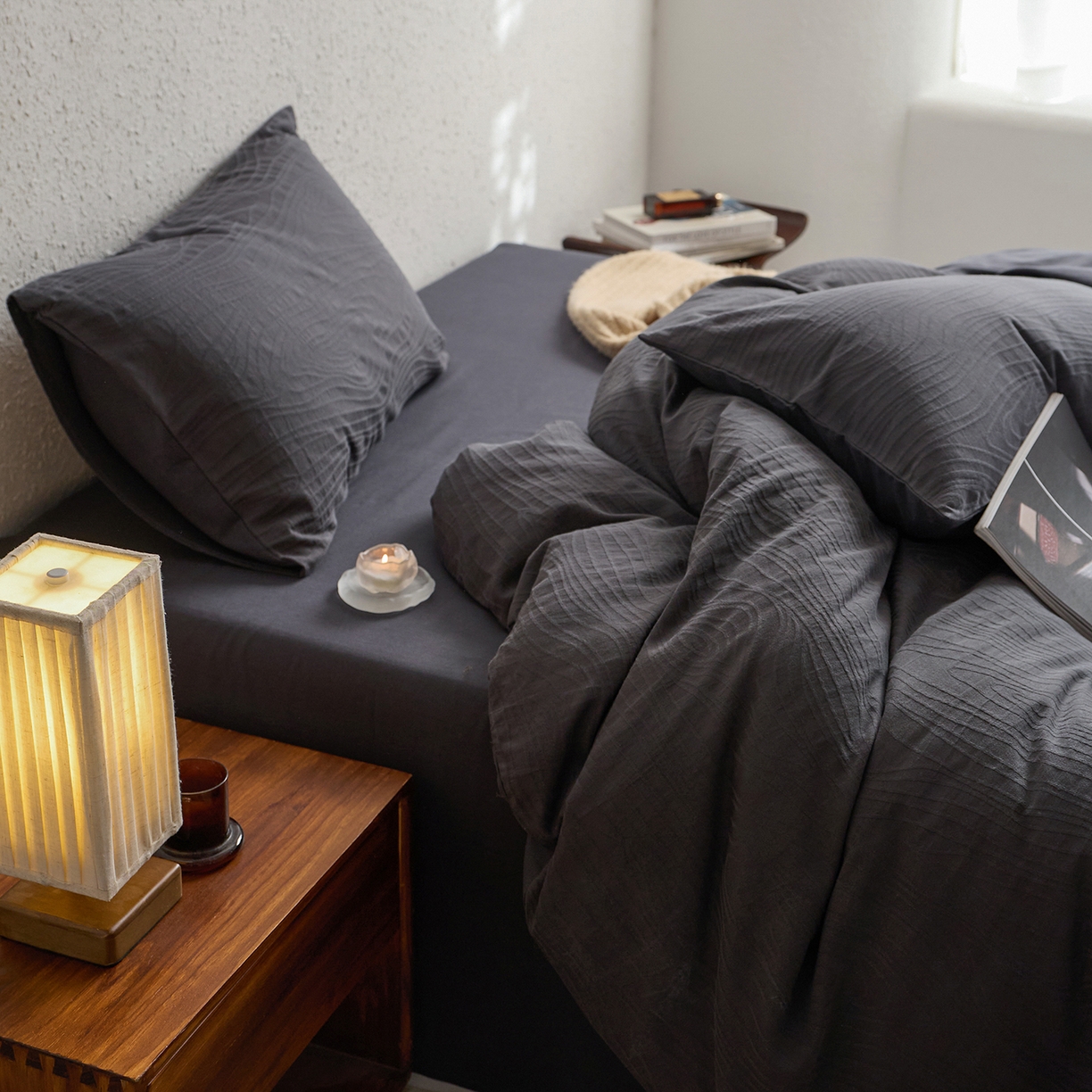 91家纺网 家纺一手货源 找家纺 （总）梦享生活家居 2025新款全棉肌理纹提花四件套