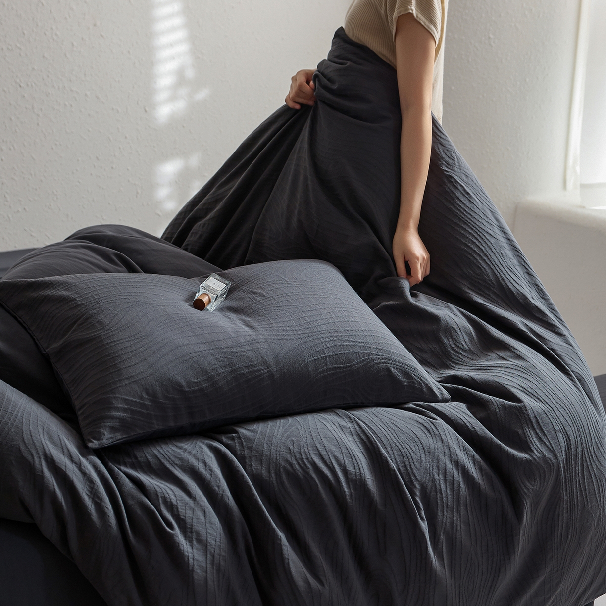 91家纺网 家纺一手货源 找家纺 （总）梦享生活家居 2025新款全棉肌理纹提花四件套