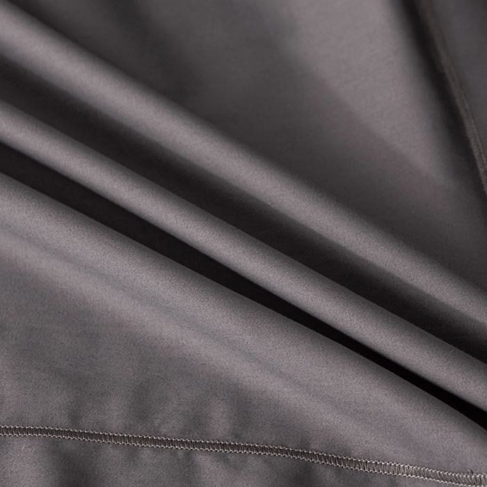 91家纺网 家纺一手货源 找家纺 姝辰 2025新款50双股贡缎（100S）全棉纯棉贡缎纯色纯棉单人成人单枕套 枕套单件 墨灰