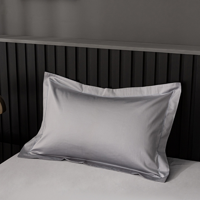 91家纺网 家纺一手货源 找家纺 姝辰 2025新款50双股贡缎（100S）全棉纯棉贡缎纯色纯棉单人成人单枕套 枕套单件 雅灰